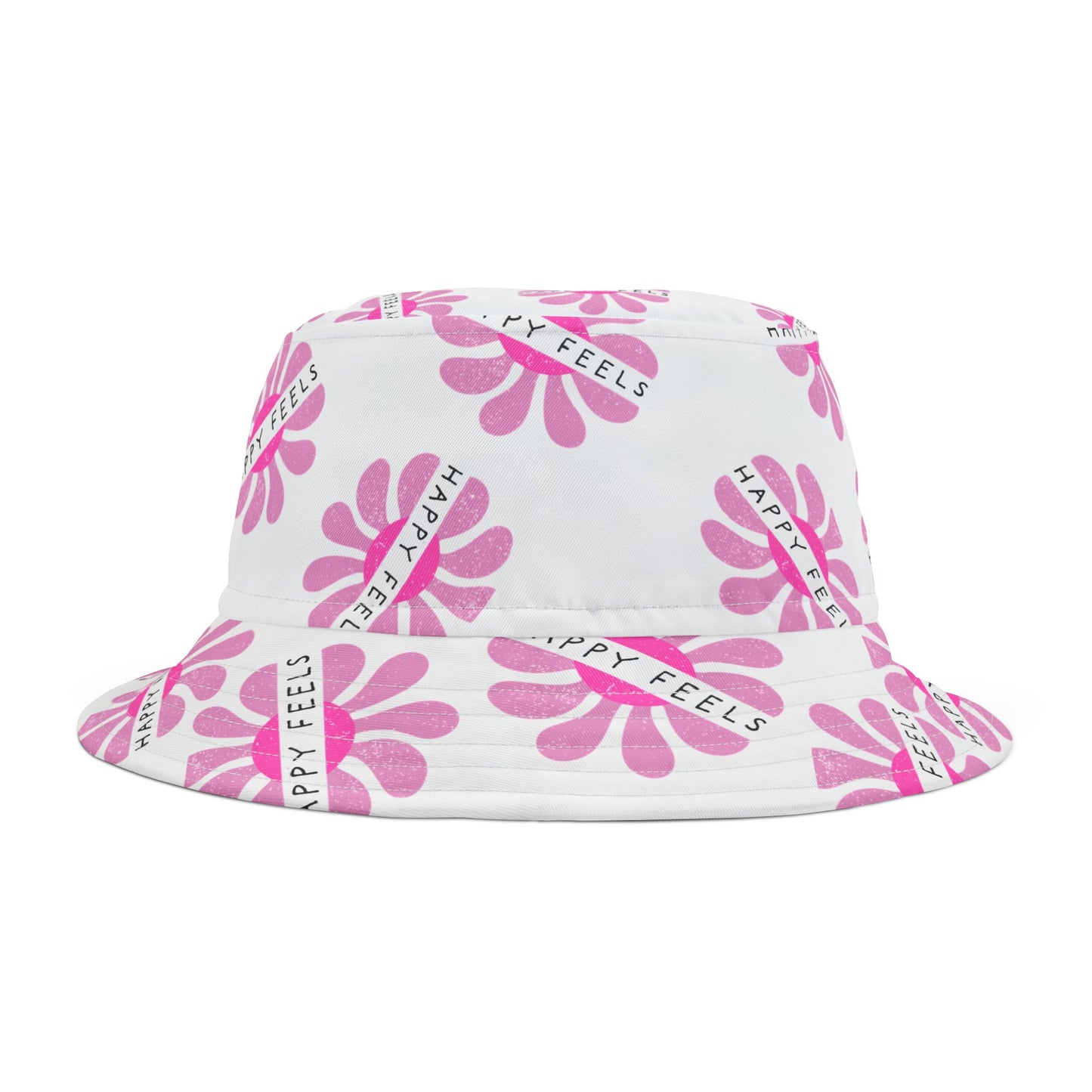 Bucket Hat - Happy Feels Retro Vibe in Pink