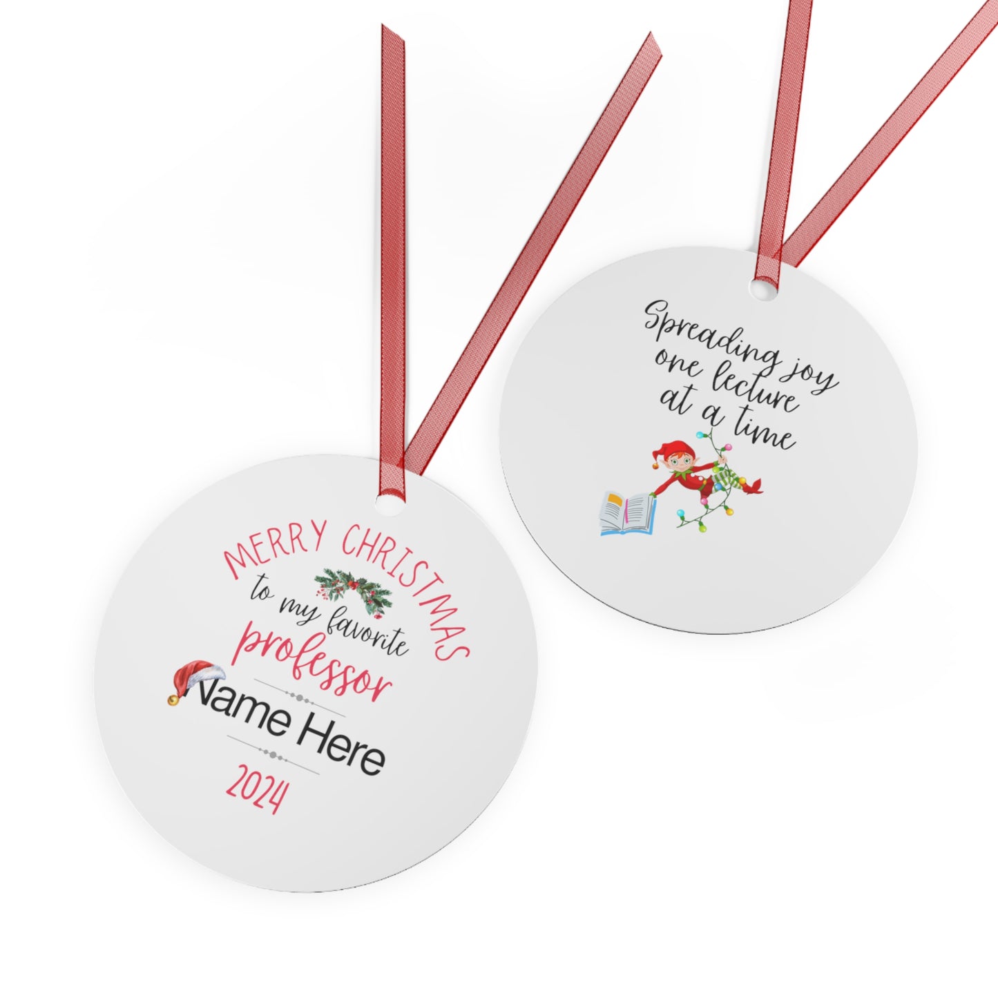 Personalized Metal Ornaments "My Favorite Professor" to Show Appreciation