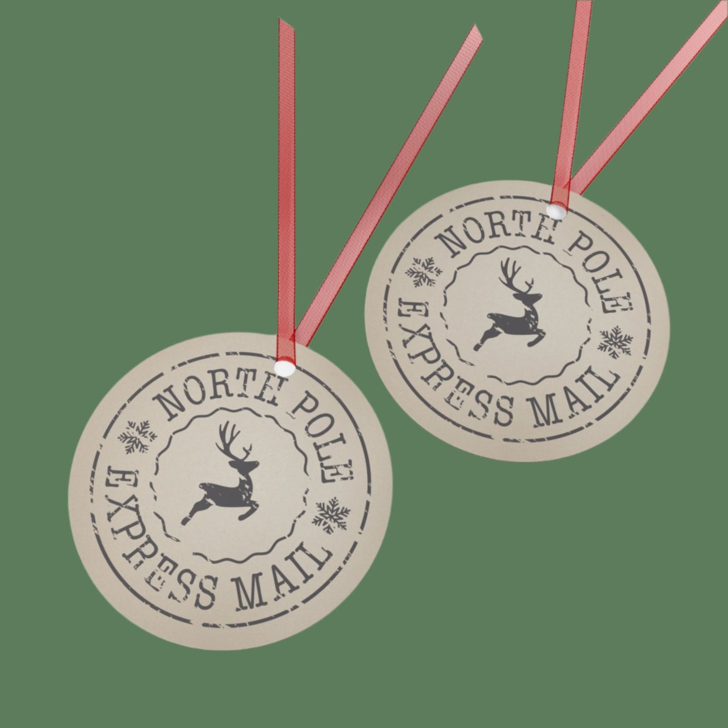 Metal Ornaments - North Pole Express Mail Distressed Design