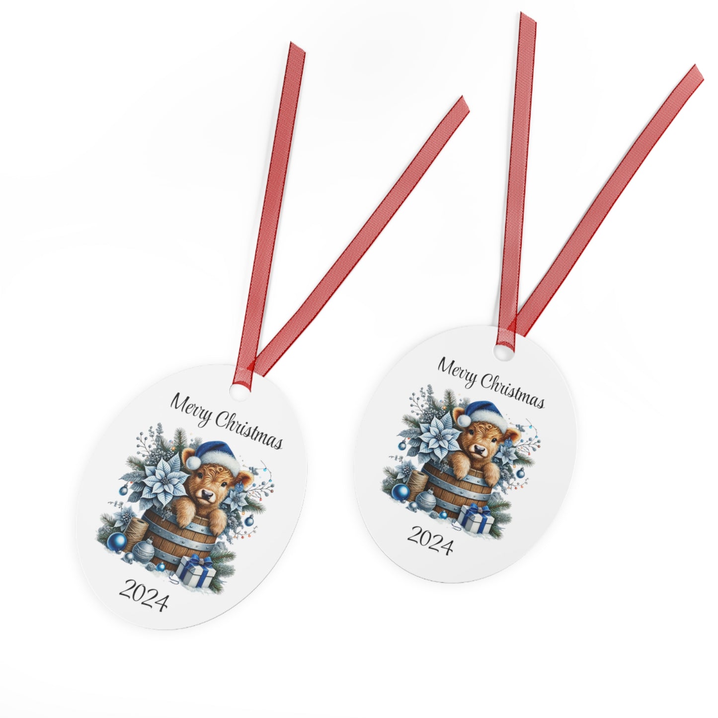 Ornament Highland Calf Christmas Decoration - Blue