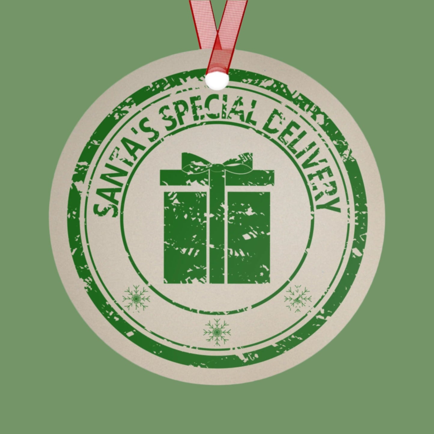 Metal Ornaments - North Pole Special Delivery Distressed Design