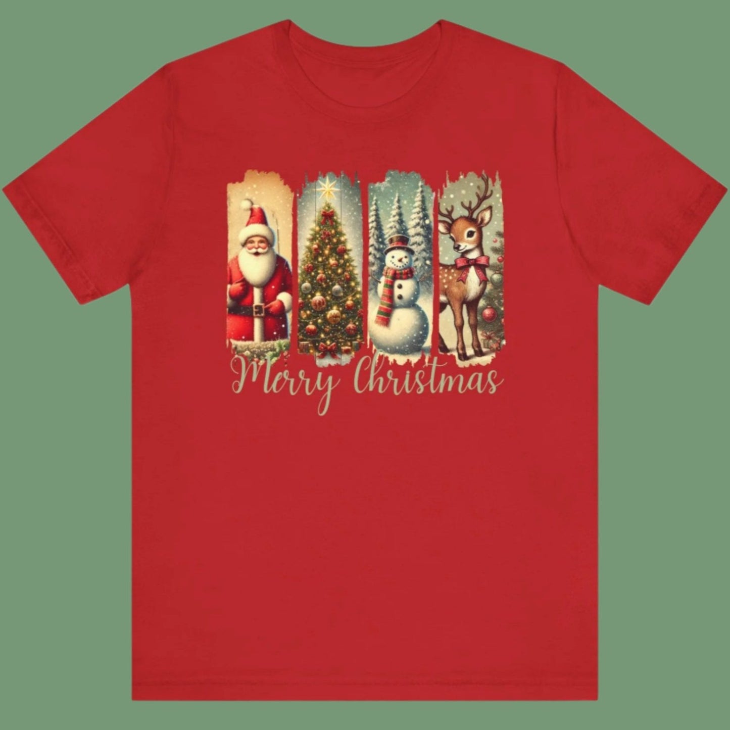 Christmas Collage Tee with Retro Prints
