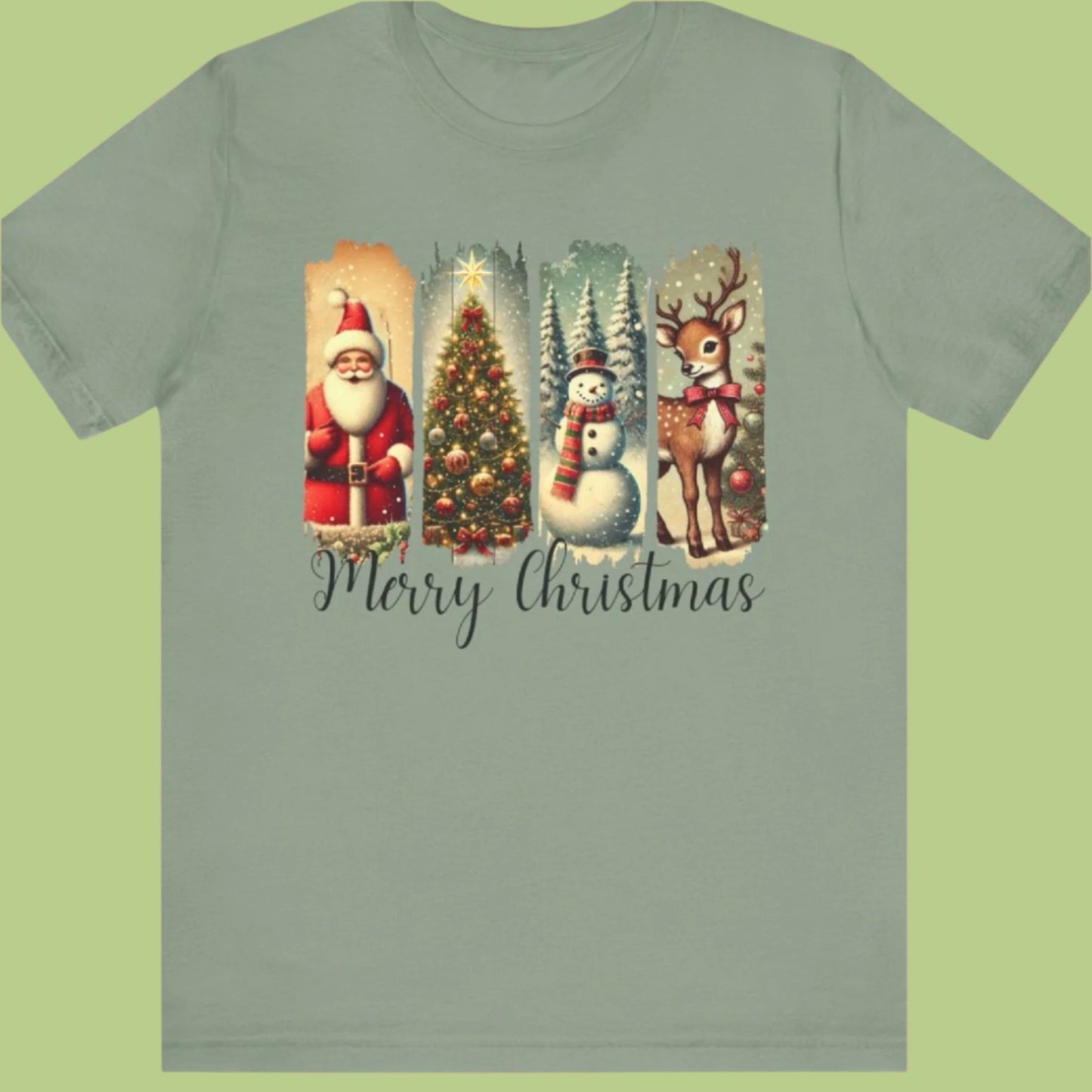 Christmas Collage Tee with Retro Prints