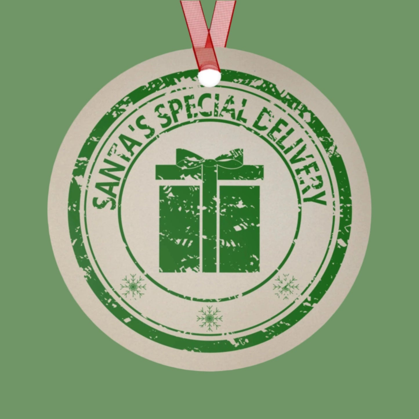 Metal Ornaments - North Pole Special Delivery Distressed Design