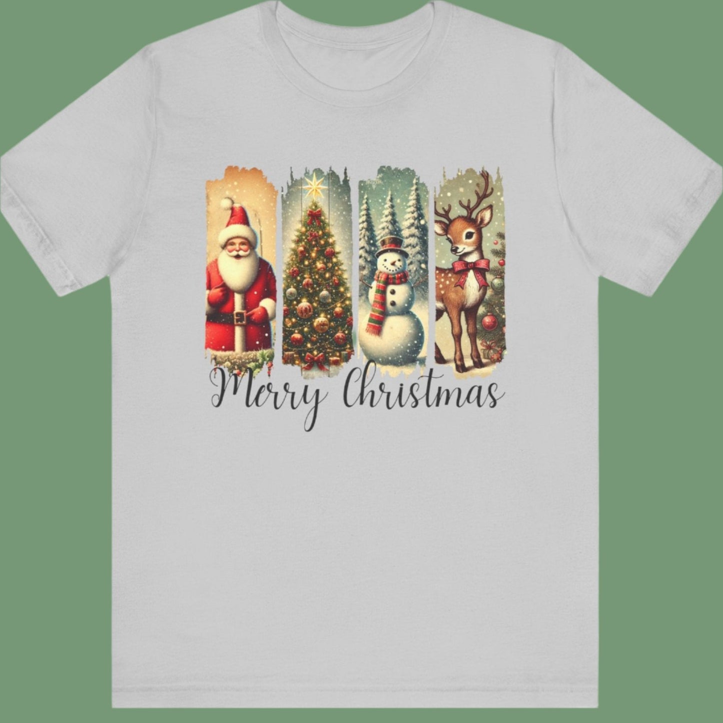 Christmas Collage Tee with Retro Prints