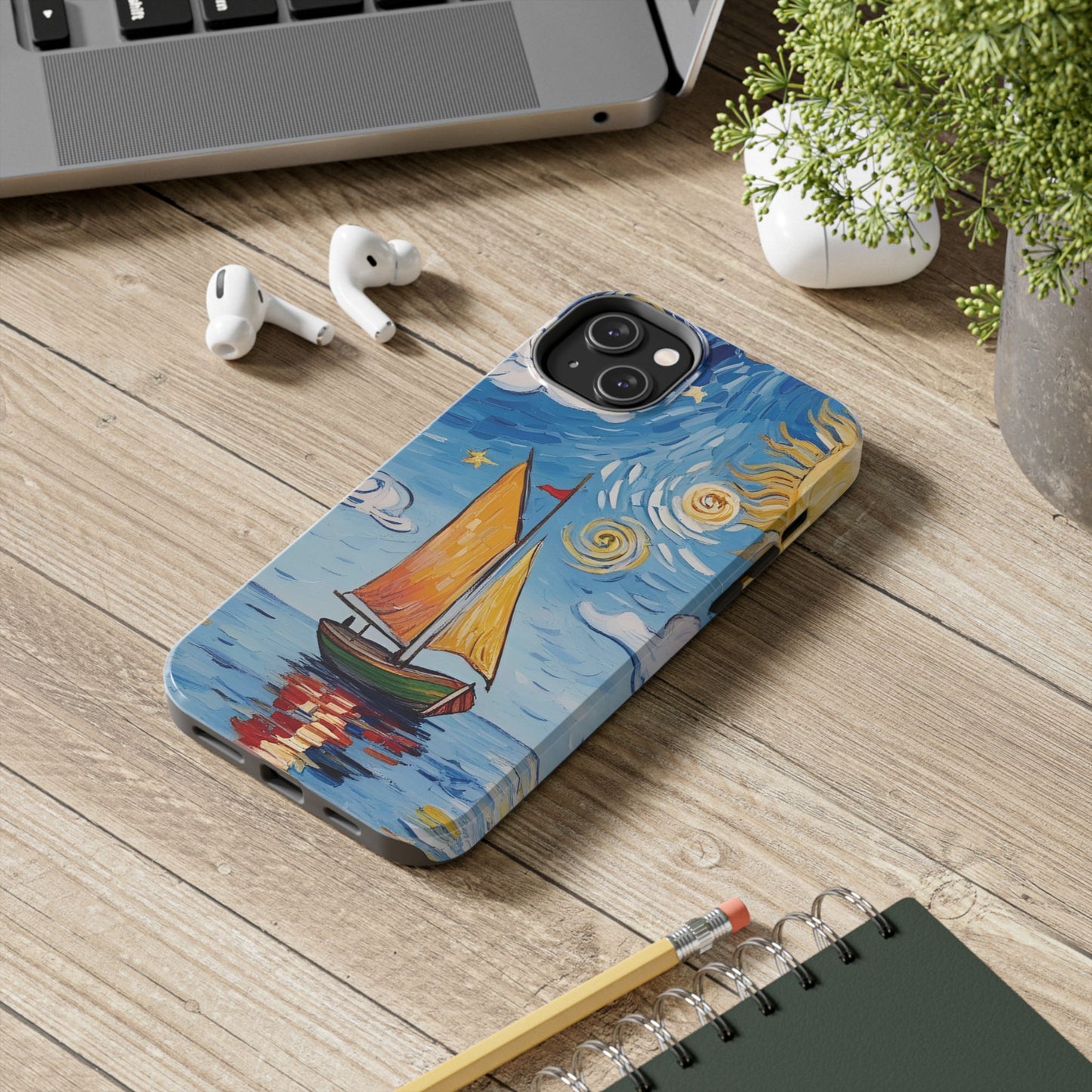 Phone Case - Sailboat Artsy Pattern Tough Phone Case