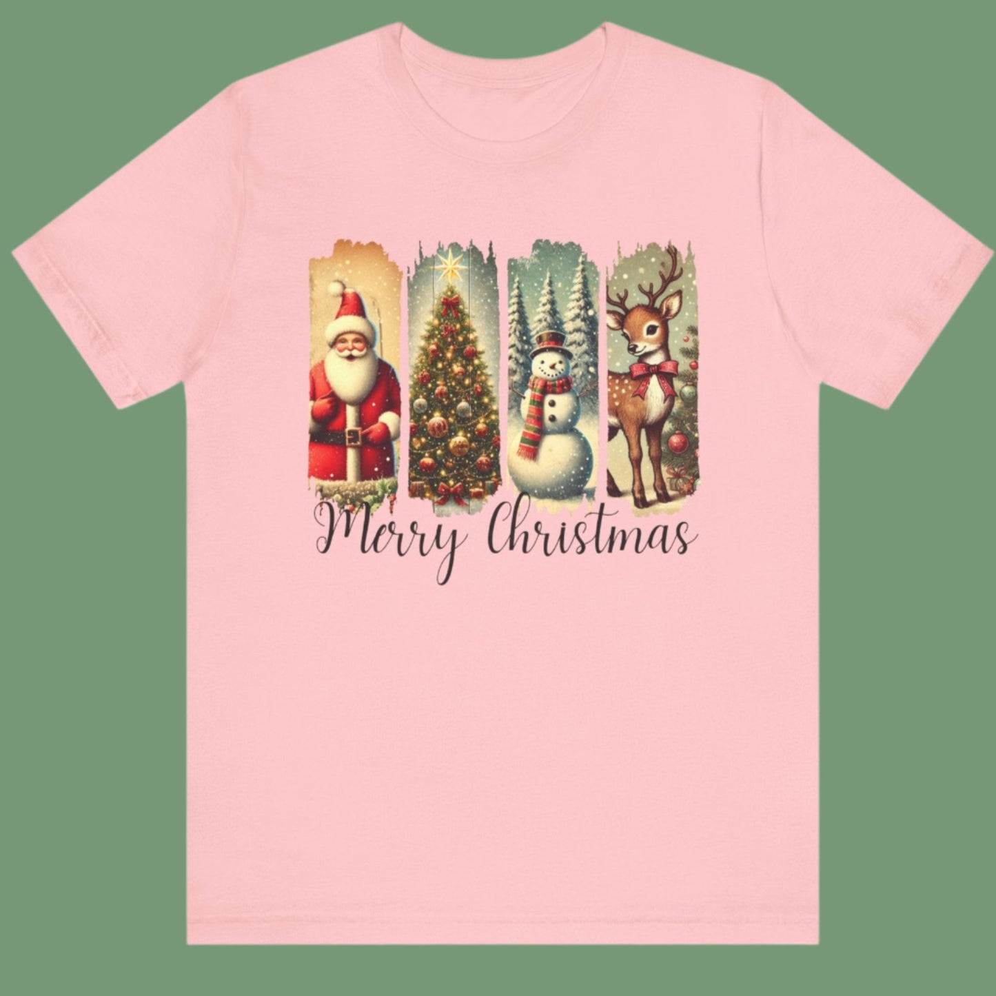 Christmas Collage Tee with Retro Prints