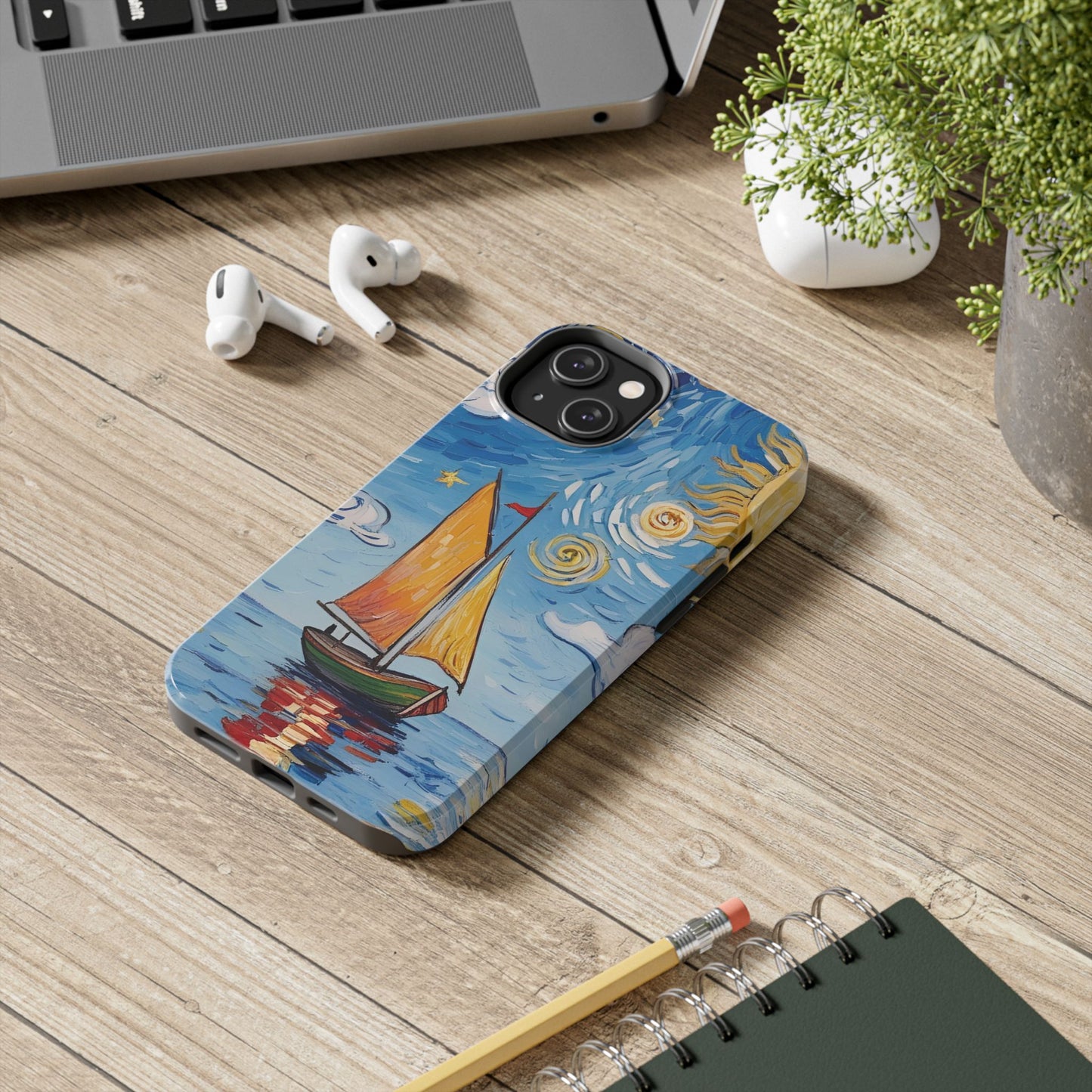 Phone Case - Sailboat Artsy Pattern Tough Phone Case