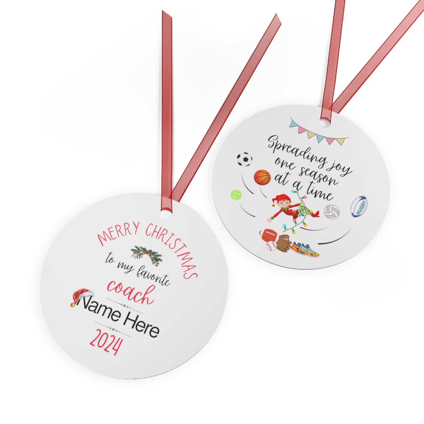 Personalized Metal Ornaments "My Favorite Coach" to Show Appreciation