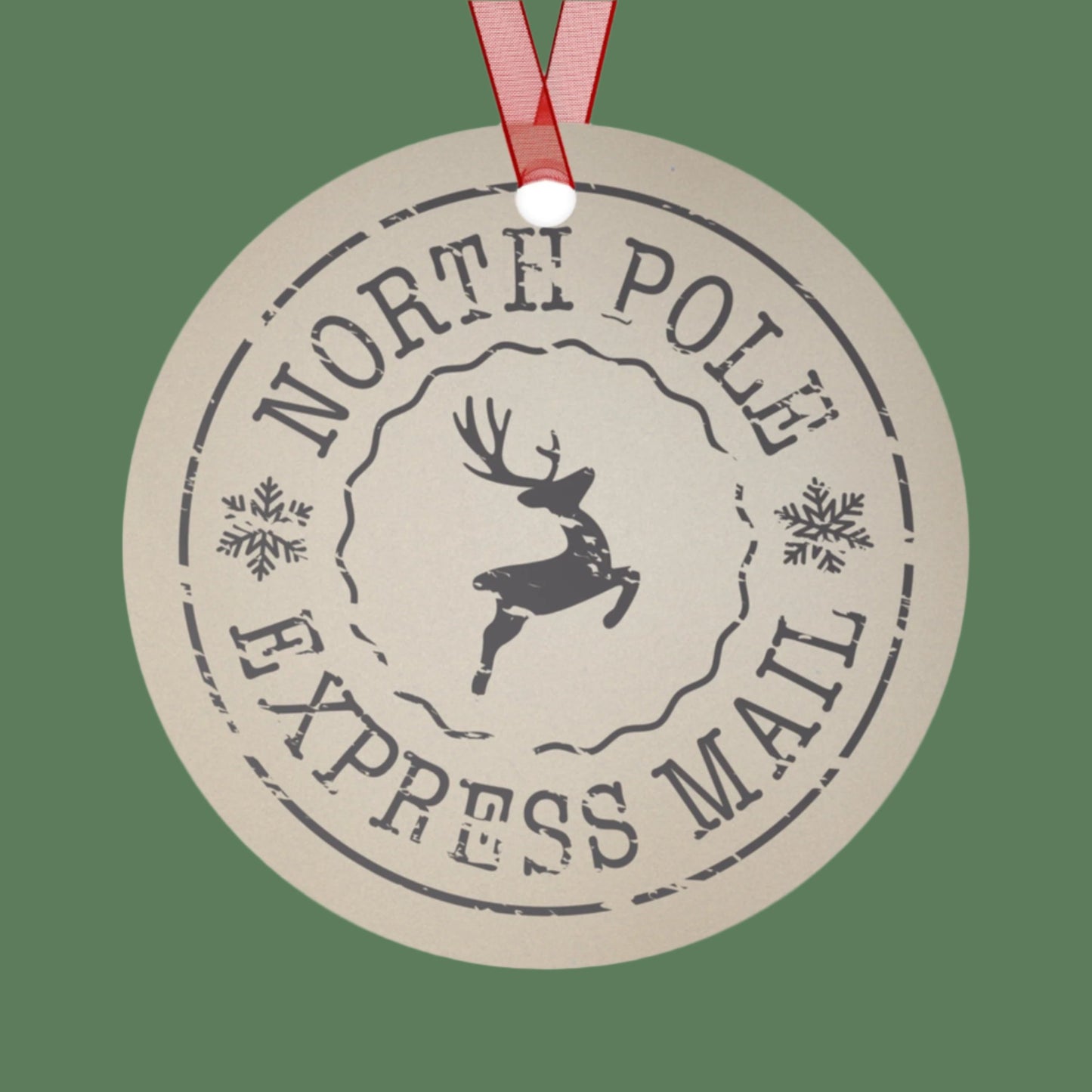 Metal Ornaments - North Pole Express Mail Distressed Design