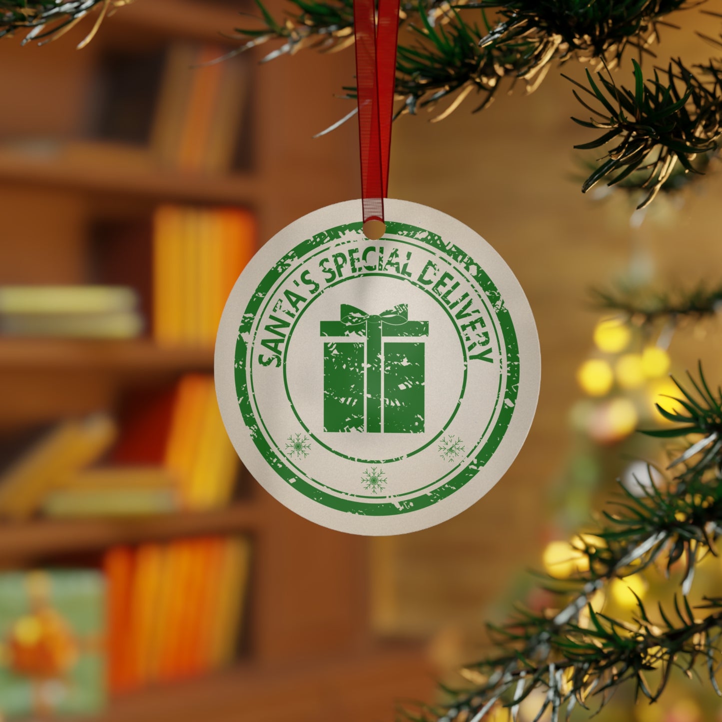 Metal Ornaments - North Pole Special Delivery Distressed Design
