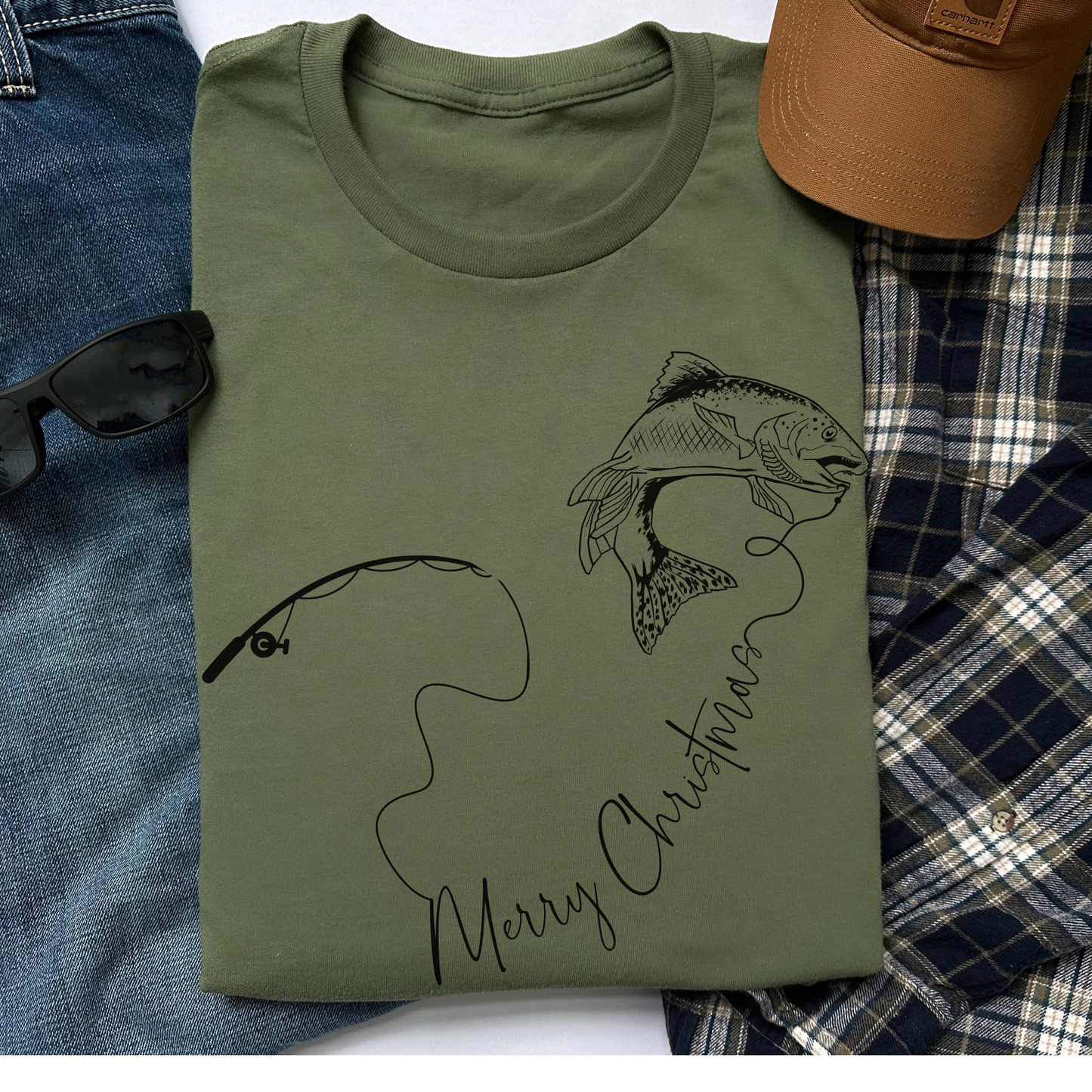 Fishing Christmas Tee For Fishing Enthusiasts- Men