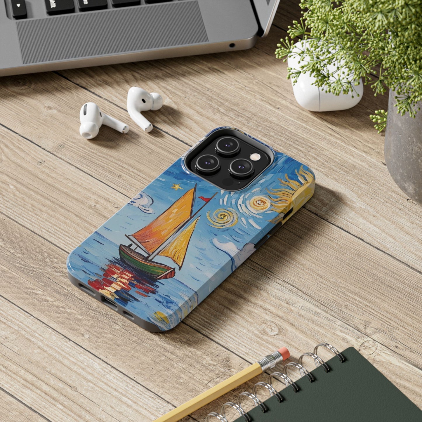 Phone Case - Sailboat Artsy Pattern Tough Phone Case
