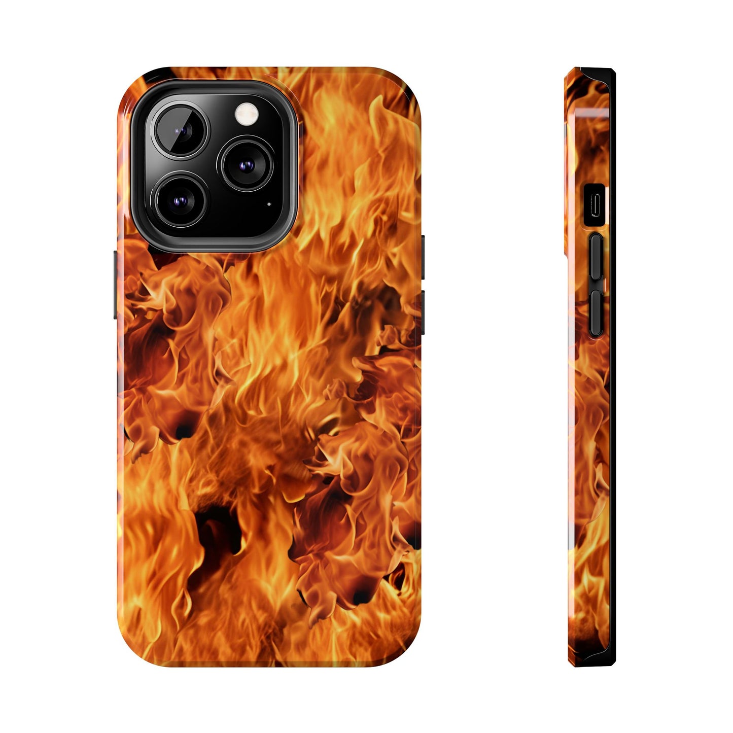 Fire Flame Design Tough Phone Case for iPhone and Samsung Smartphones