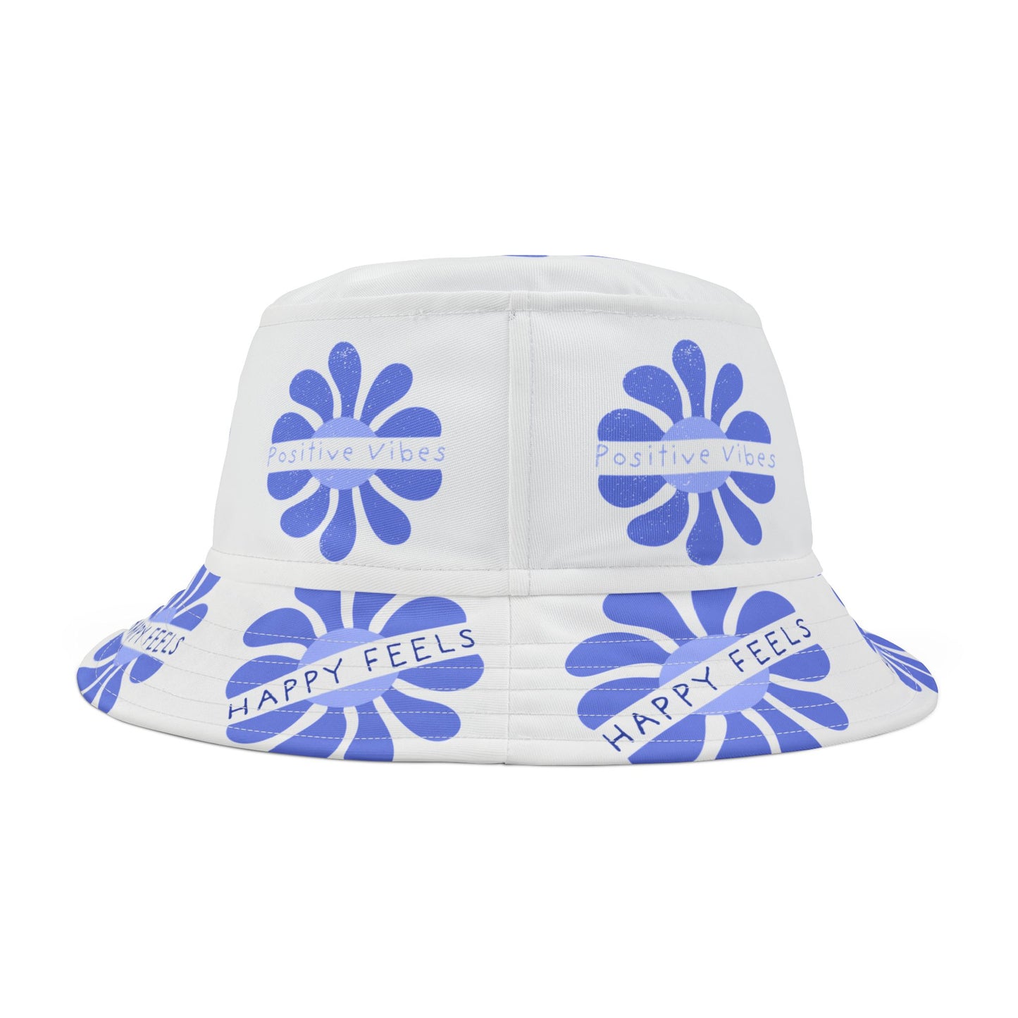 Bucket Hat with Positive Vibes Retro Design