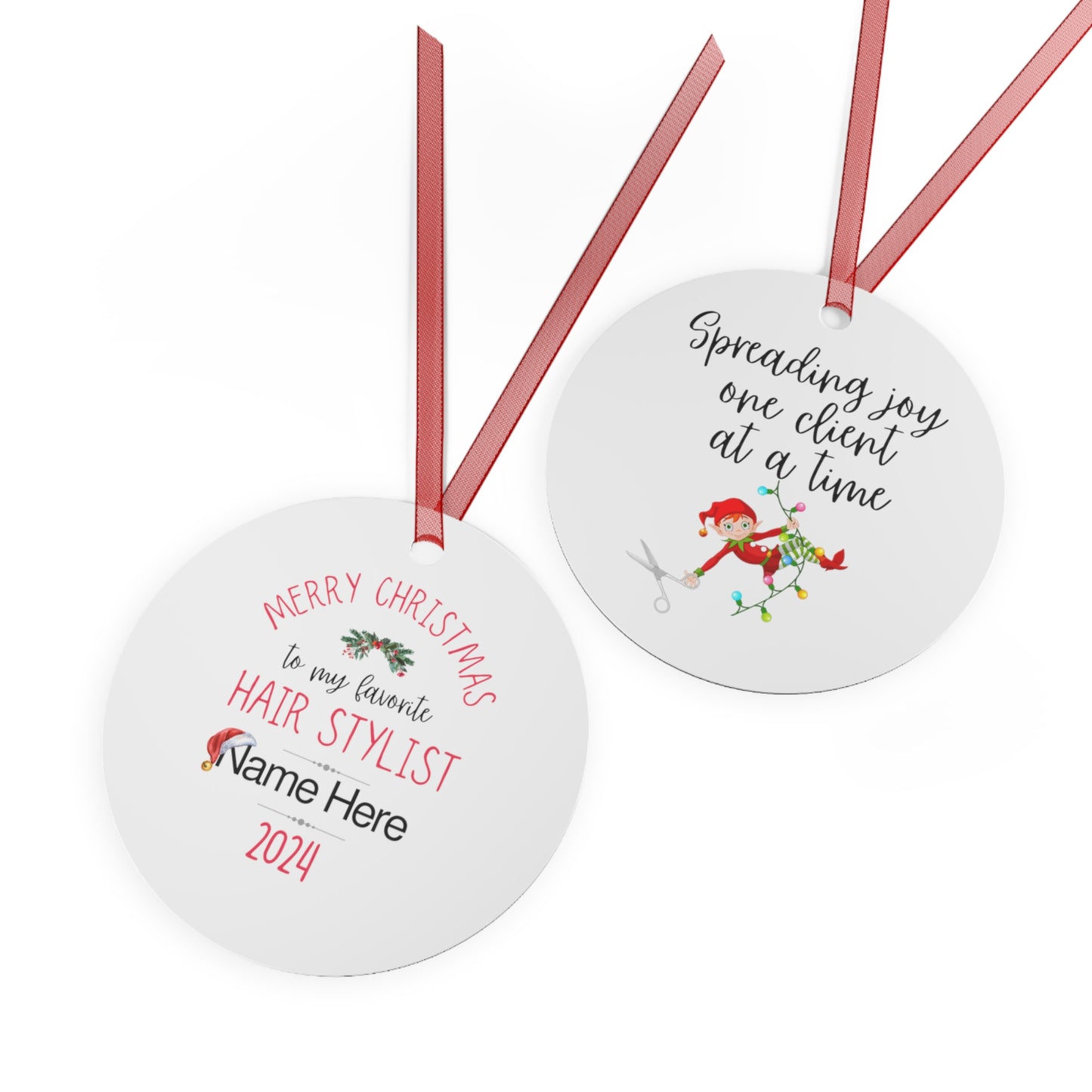 Personalized Metal Ornaments "My Favorite Hair Stylist" to Show Appreciation