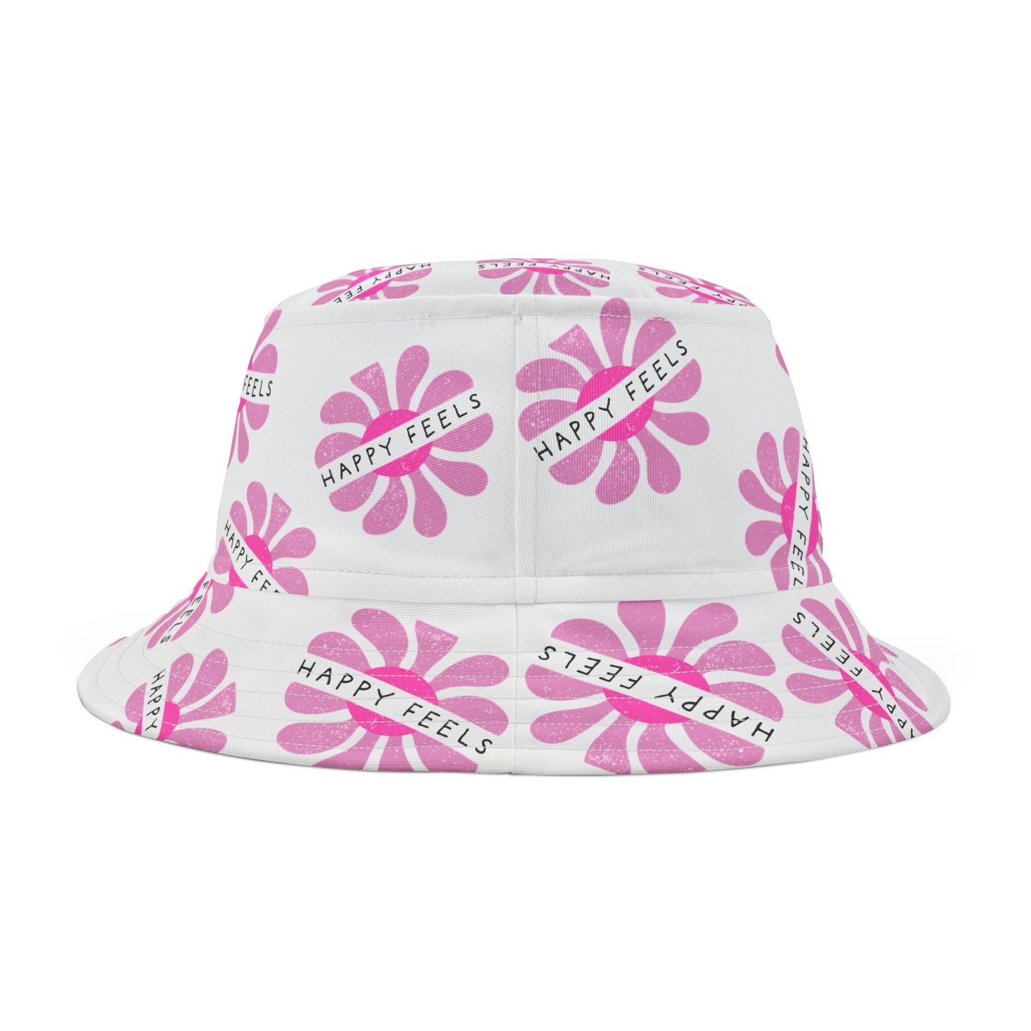 Bucket Hat - Happy Feels Retro Vibe in Pink