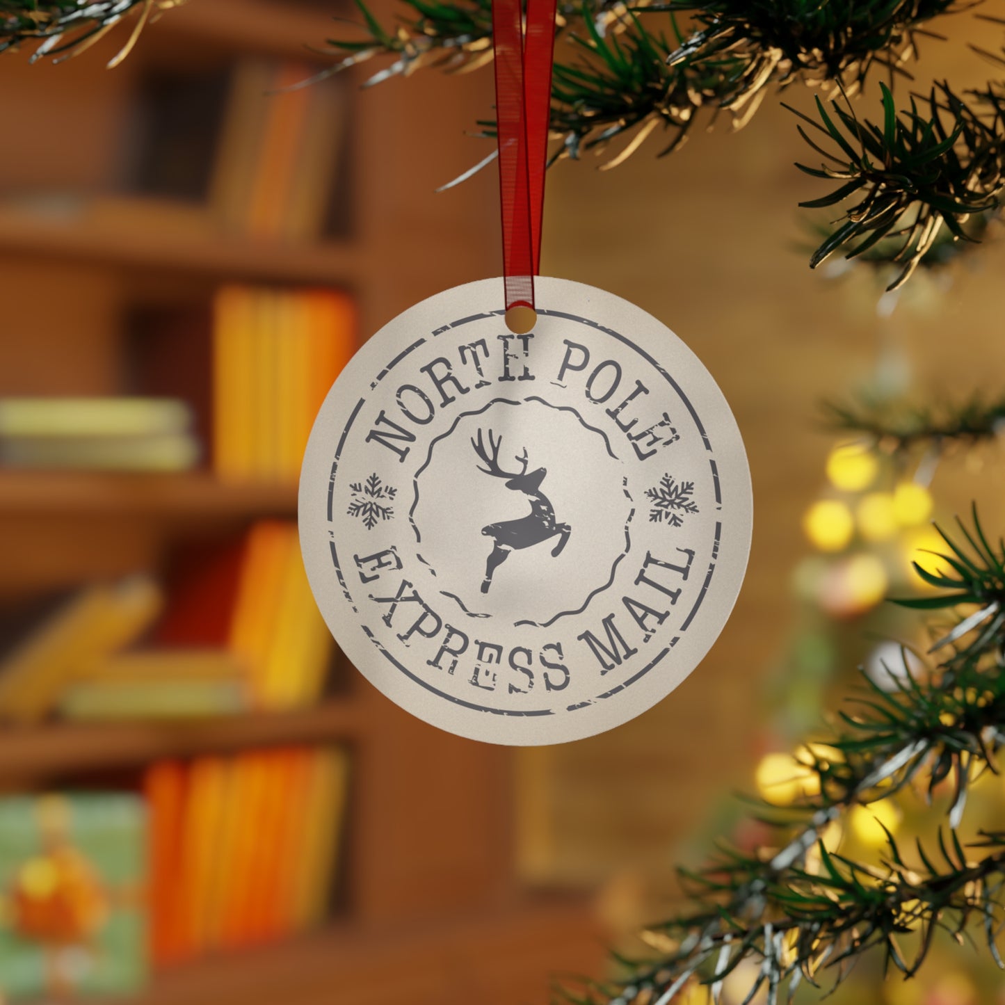 Metal Ornaments - North Pole Express Mail Distressed Design