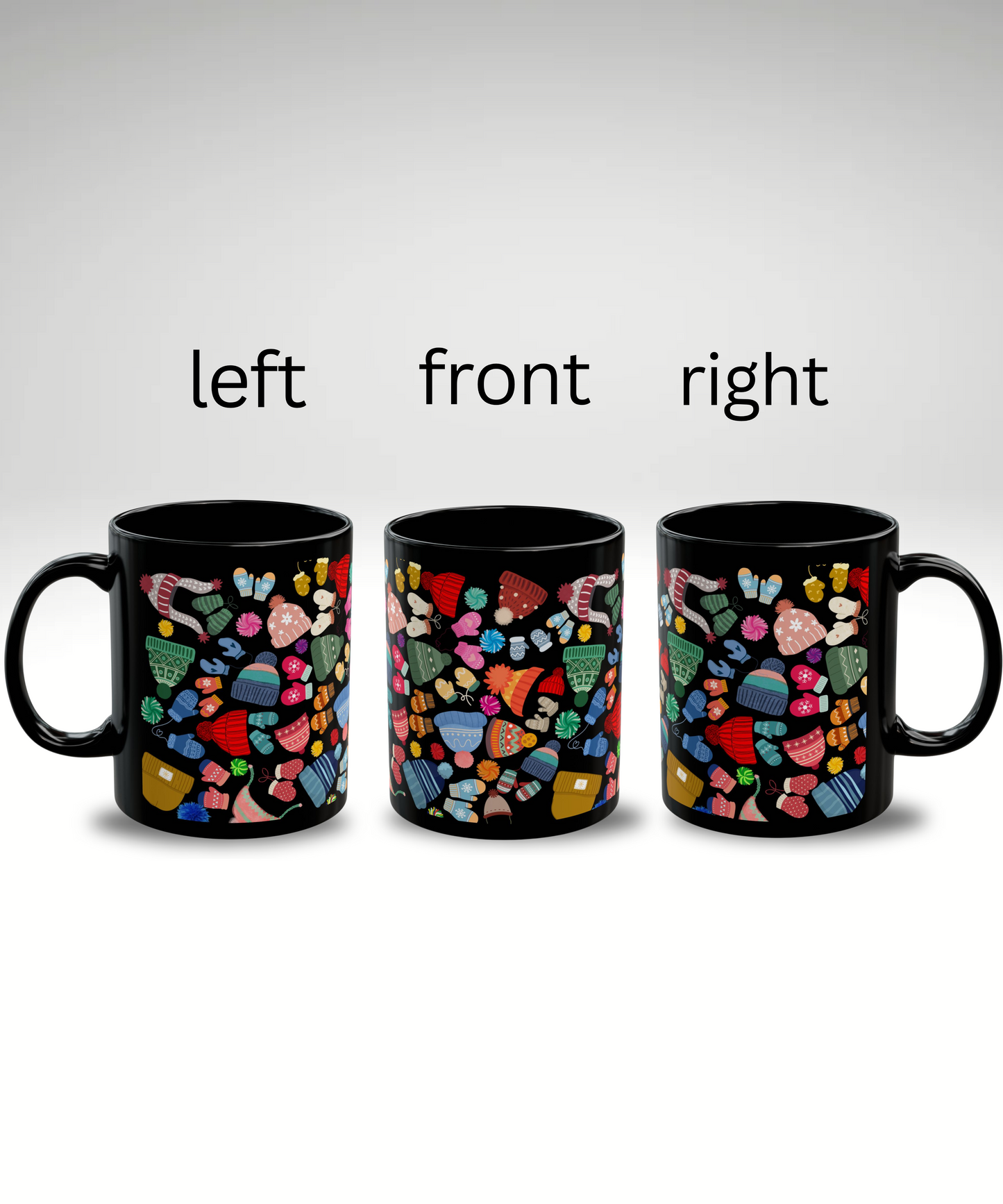 Mug - Colorful Variety of Beanies, Mittens, Trapper Hats and Pom-Poms