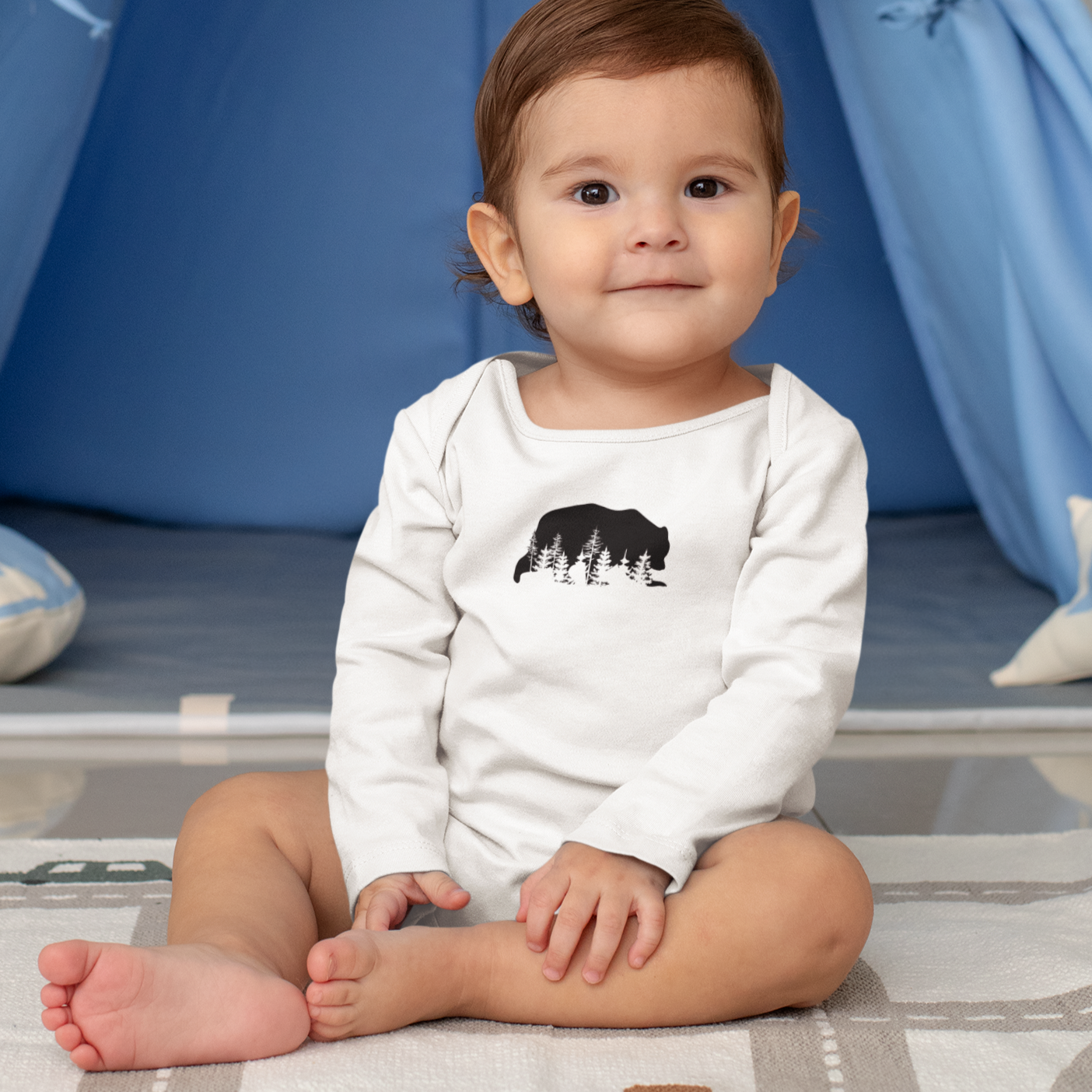Camping Infant Long Sleeve Bodysuit