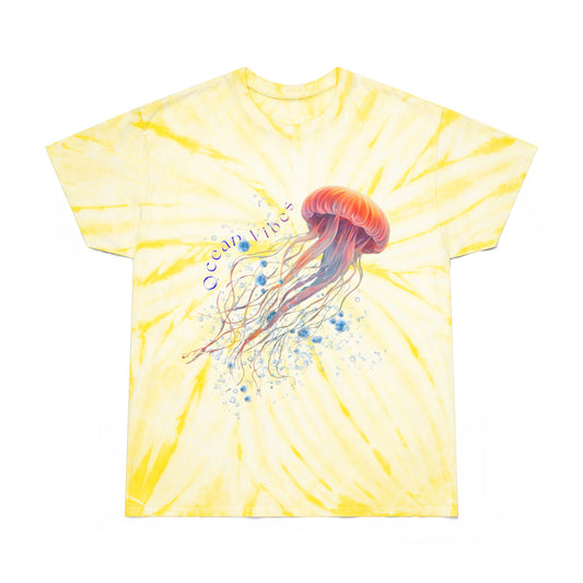 Tie-Dye Tee, Cyclone - Colorful Translucent Jelly Fish Graphic T-Shirt