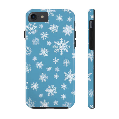 Snowflakes on Blue -Tough Phone Case for iPhone and Samsung Smartphones