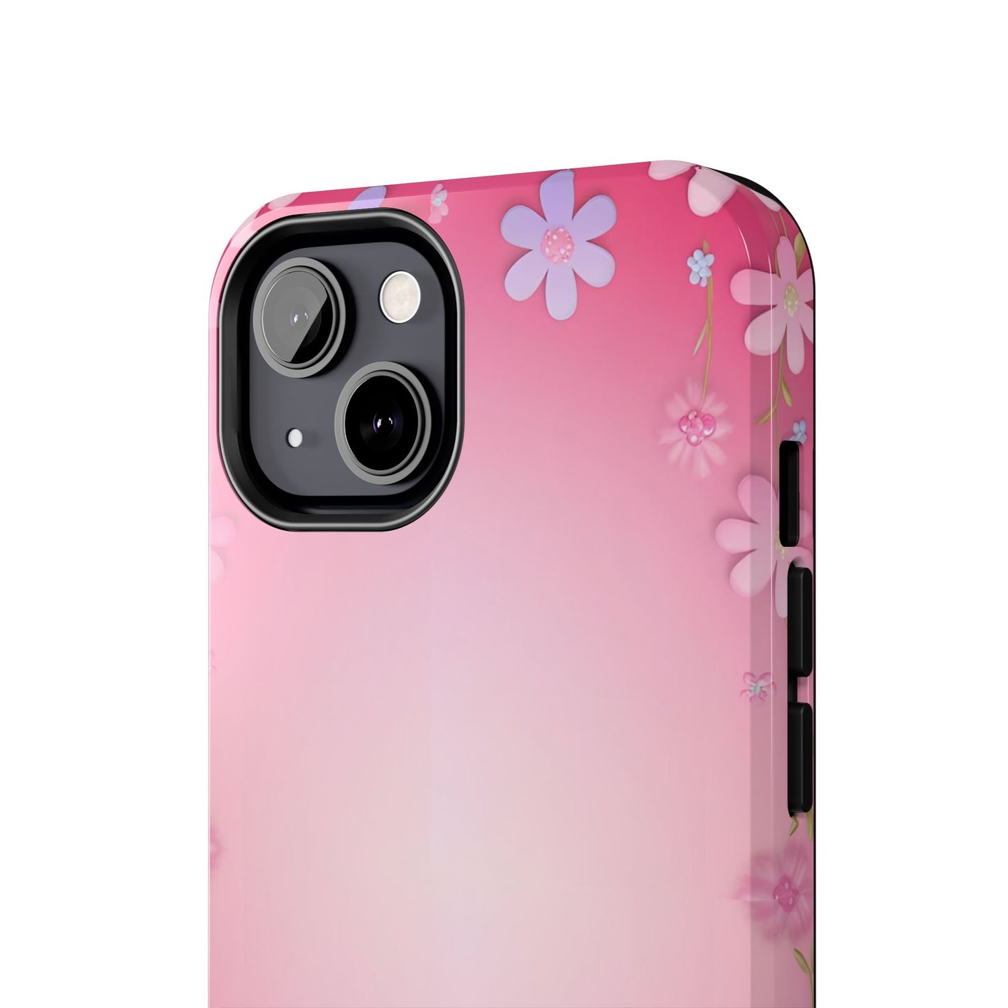 Phone Case - Flowers on Pink Ombre Design