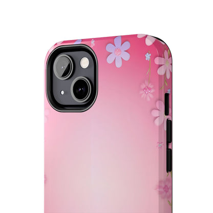 Phone Case - Flowers on Pink Ombre Design