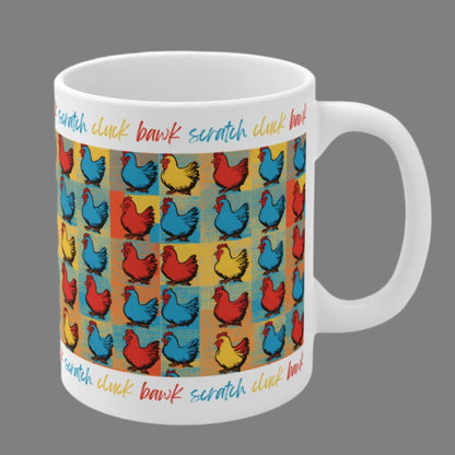 Whimsical Chicken Mug Ceramic - Pop Art