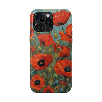 Field of Red Poppies - Tough Phone Case for iPhones and Samsung Smartphones