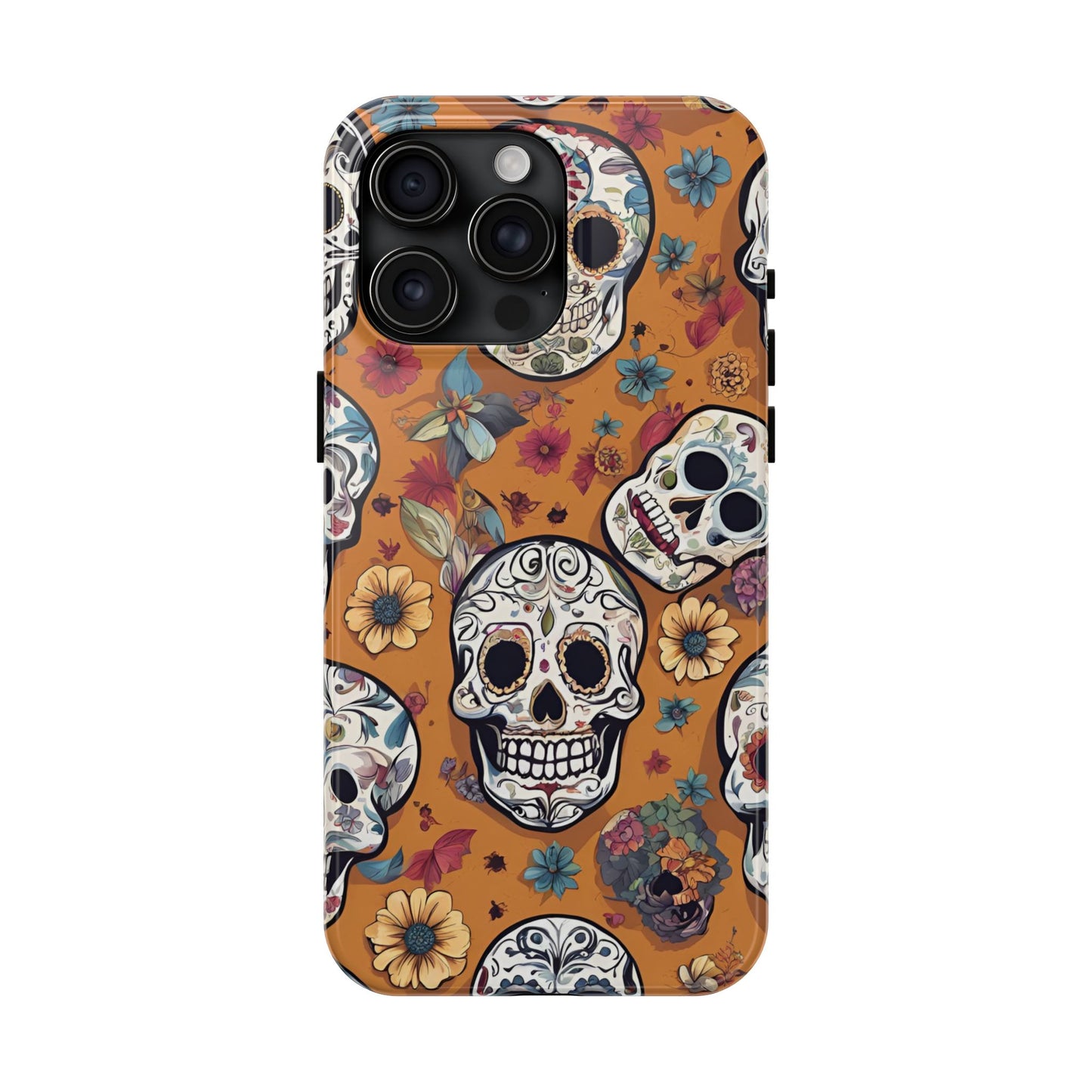 Phone Case - Day of the Dead Sugar Skulls Design  el Día de Todos los Santos iPhone and Samsung Smartphones