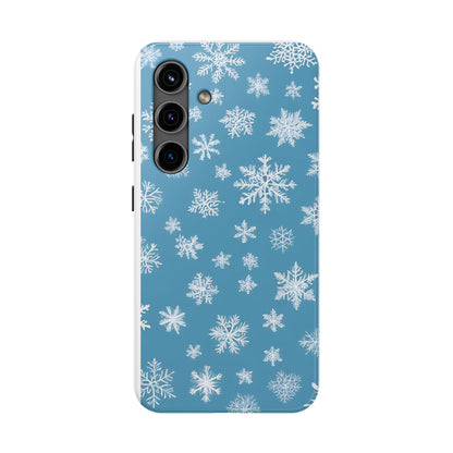 Snowflakes on Blue -Tough Phone Case for iPhone and Samsung Smartphones