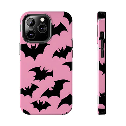 Halloween Bats on Pink - Tough Phone Case for iPhones and Samsung Smartphones