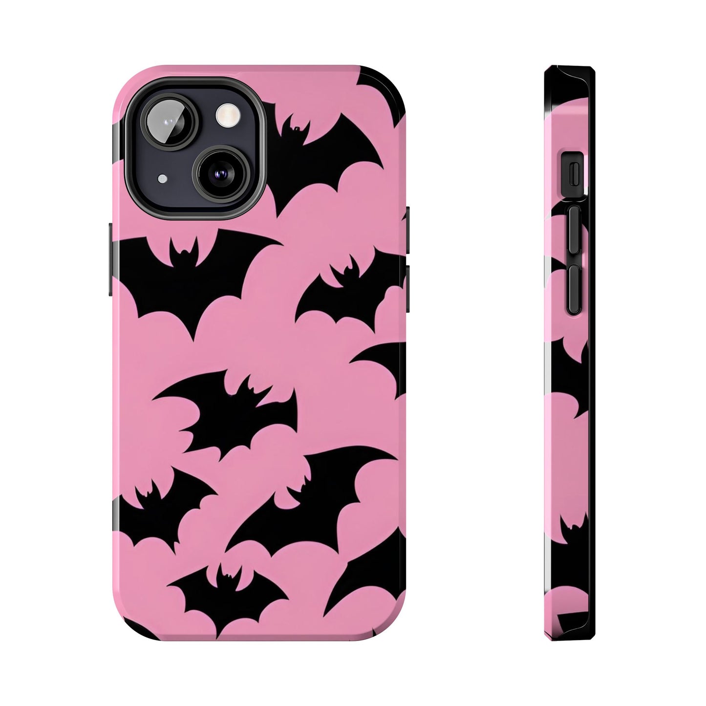 Halloween Bats on Pink - Tough Phone Case for iPhones and Samsung Smartphones