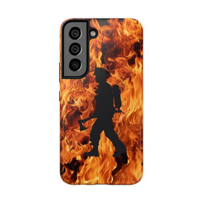 Phone Case Firefighter Silhouette Design for iPhone and Samsung Smartphones