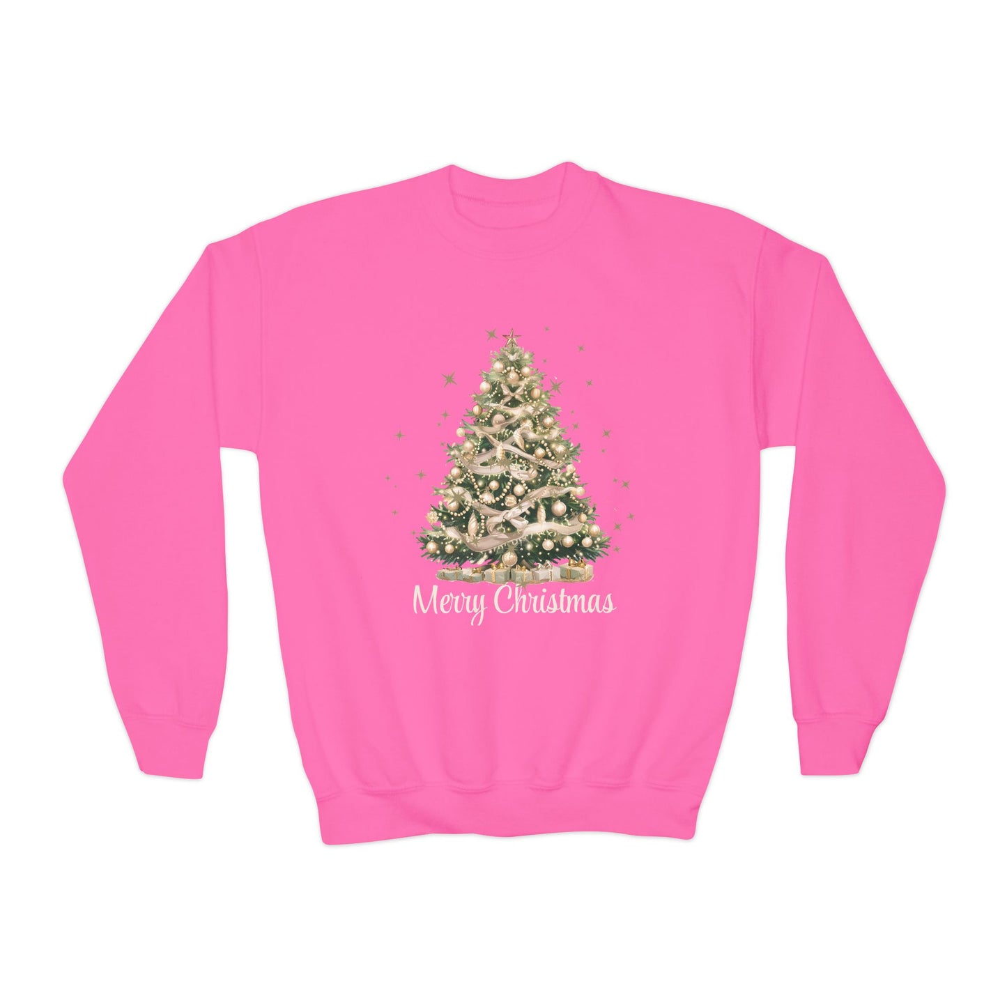 Youth Crewneck Sweatshirt - Elegant Christmas Tree Design