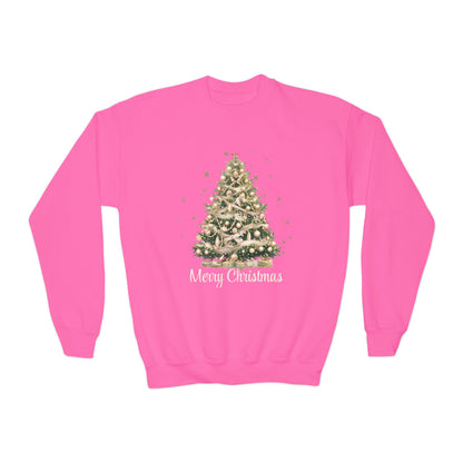 Youth Crewneck Sweatshirt - Elegant Christmas Tree Design