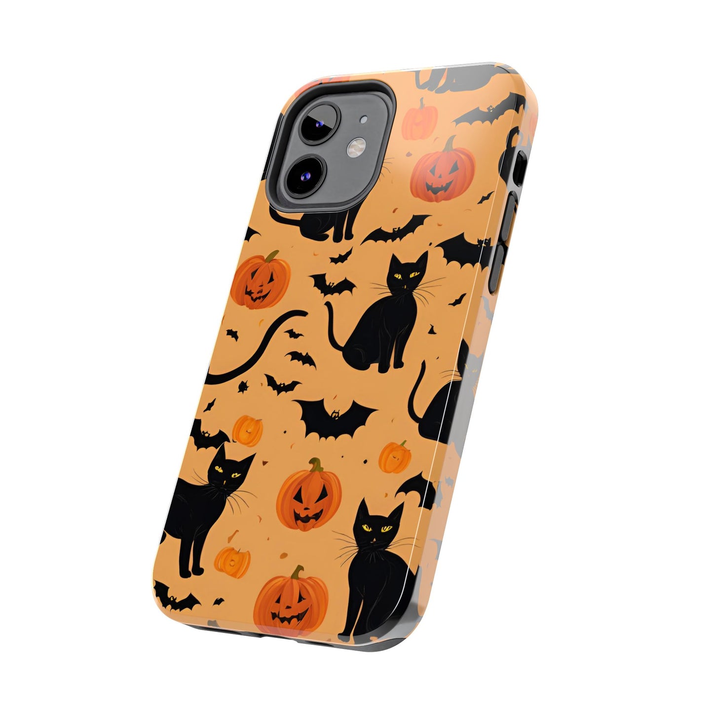 Halloween Black Cats and Pumpkins - Tough Phone Case for iPhones and Samsung Smartphones