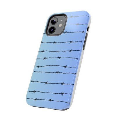 Barbed Wire on Blue - Tough Phone Case for iPhone and Samsung Phone Cases