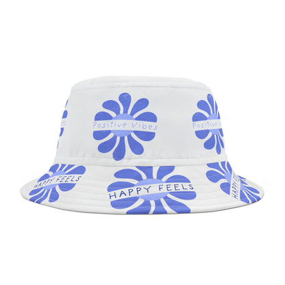 Bucket Hat with Positive Vibes Retro Design