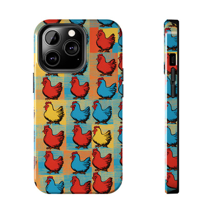 Artful Chickens - Tough Phone Case for iPhones and Samsung Smartphones