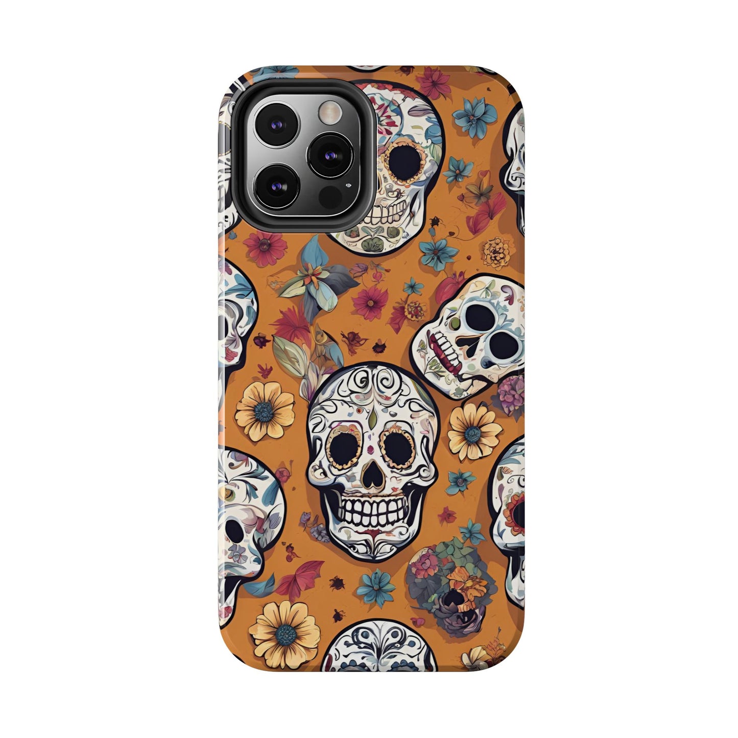 Phone Case - Day of the Dead Sugar Skulls Design  el Día de Todos los Santos iPhone and Samsung Smartphones