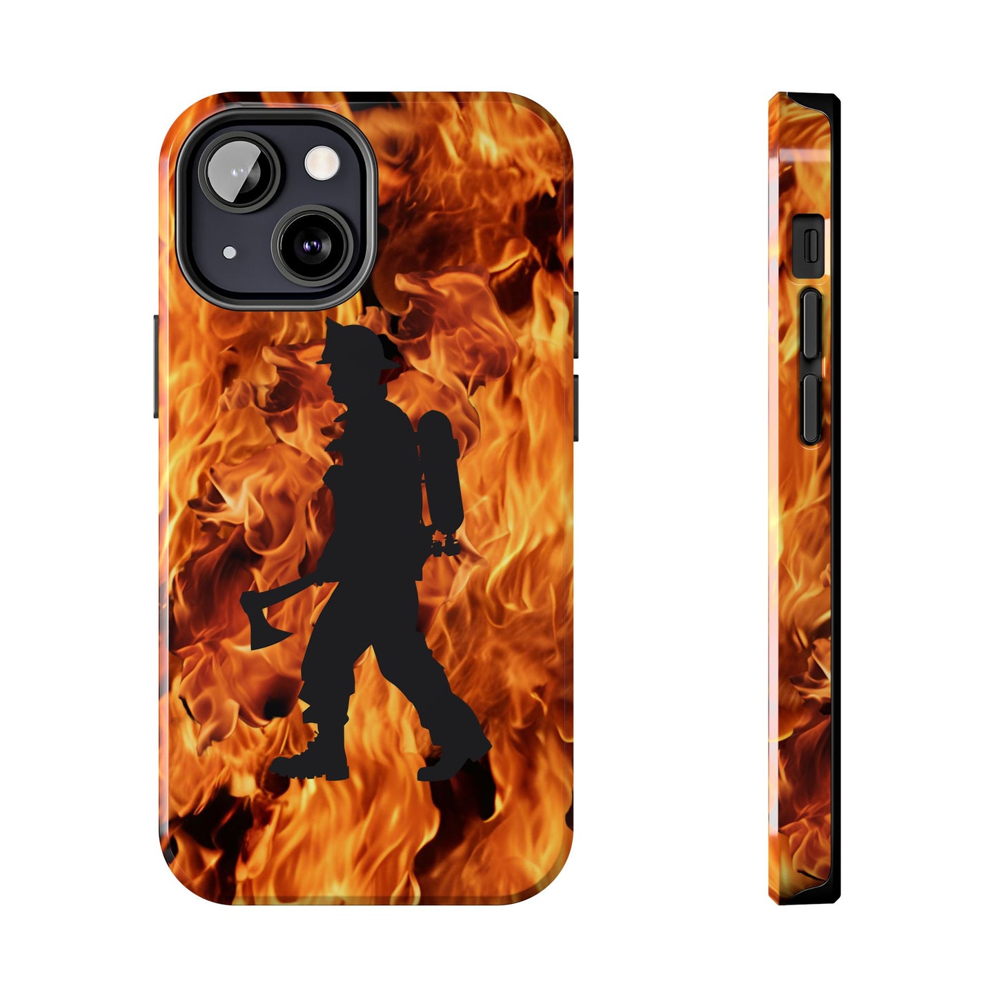 Phone Case Firefighter Silhouette Design for iPhone and Samsung Smartphones