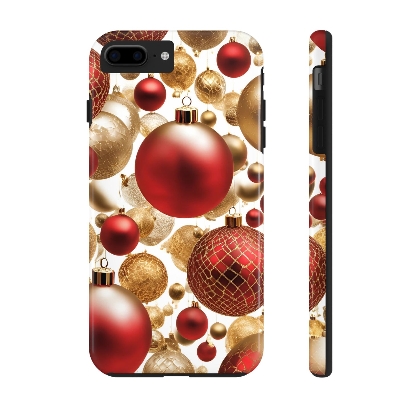 Red and Gold Christmas Ornaments - Tough Phone Case for iPhone and Samsung Smartphones