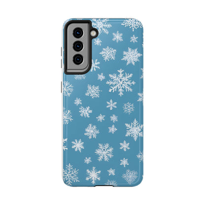 Snowflakes on Blue -Tough Phone Case for iPhone and Samsung Smartphones