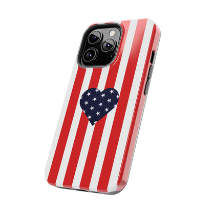 Stars and Stripes with Love - Tough Phone Case for iPhones and Samsung Smartphones