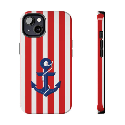 Stars and Stripes with Anchor - Tough Phone Case for iPhones and Samsung Smartphones