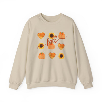 Fall Hearts Pumpkins Sunflower Sweatshirt