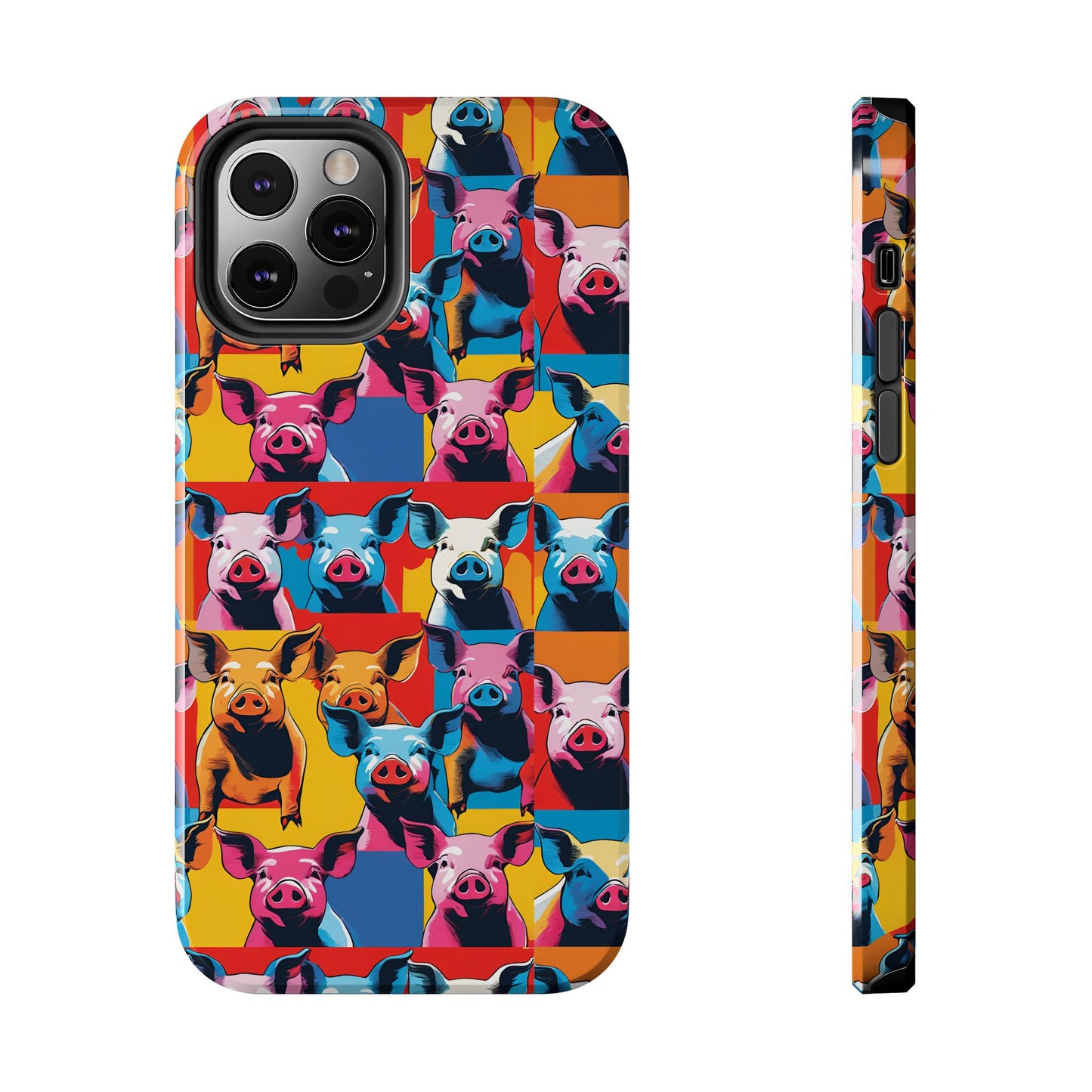 Colorful Pop Art Style Pigs Design - Tough Phone Cases for iPhone and Samsung Smartphones