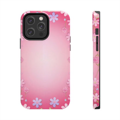 Phone Case - Flowers on Pink Ombre Design